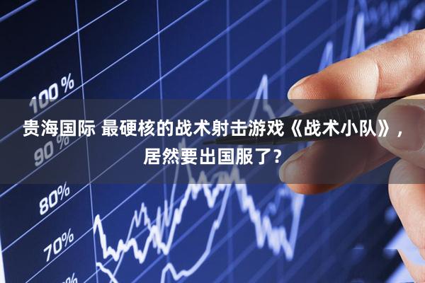 贵海国际 最硬核的战术射击游戏《战术小队》，居然要出国服了？
